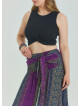 Purple Plus Size Skirt with Waist Tie 4596